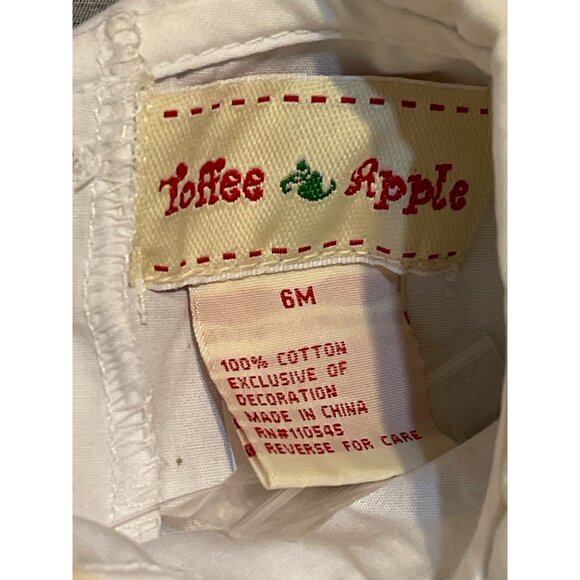 Vintage Toffee Apple Baby Romper 6M Blue/White Striped Outfit With Bunny/Carrot - Picture 4 of 7